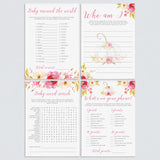 Fall Flowers Baby Shower Games Bundle Instant Download by LittleSizzle