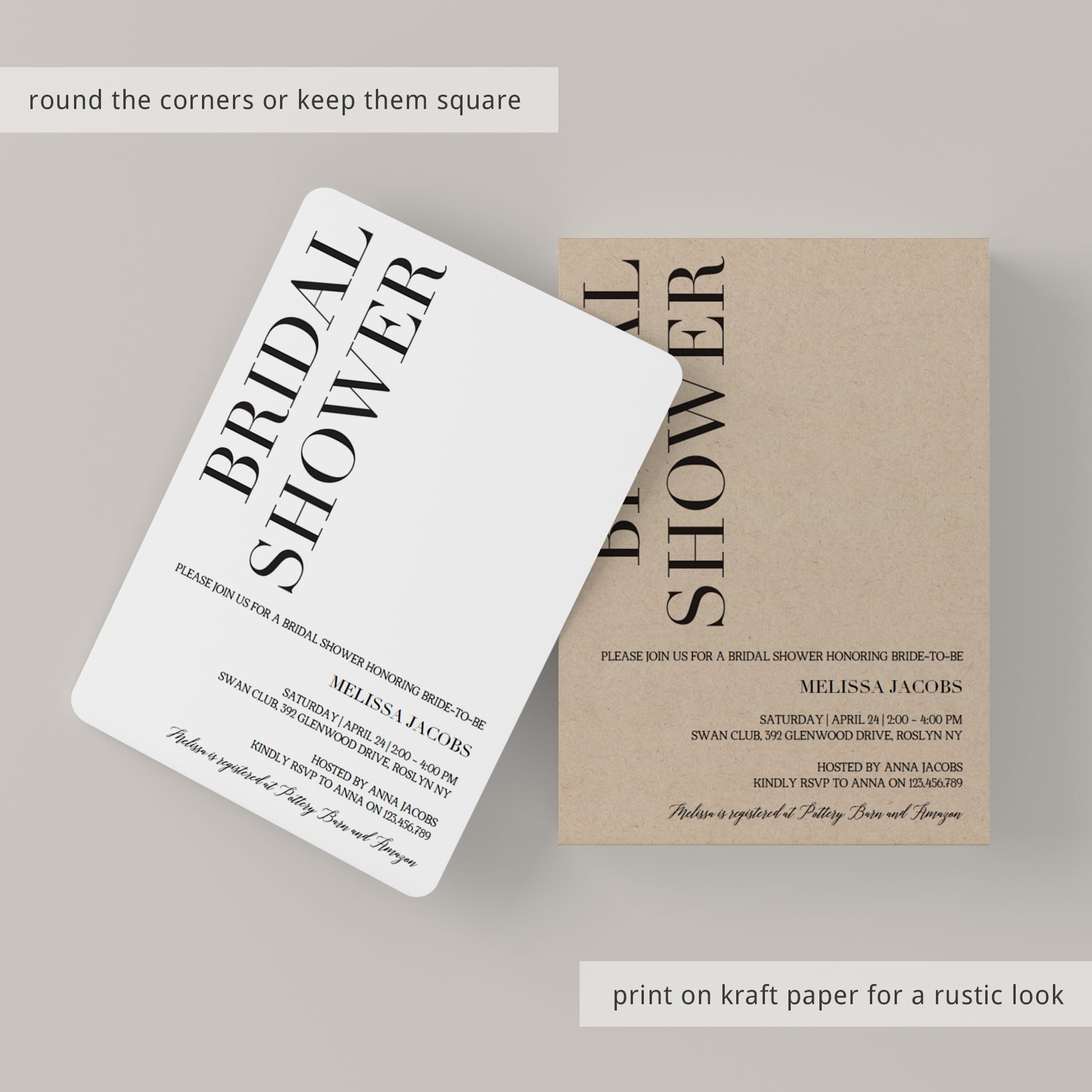 White bridal shower invitation by LittleSizzle