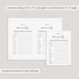 Minimalist Bridal Word Scramble Game With Answers Printable