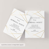 Geometric Bridal Shower Invitation Template Gold