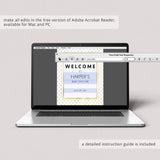 Printable Glitter Party Decor Package Gold