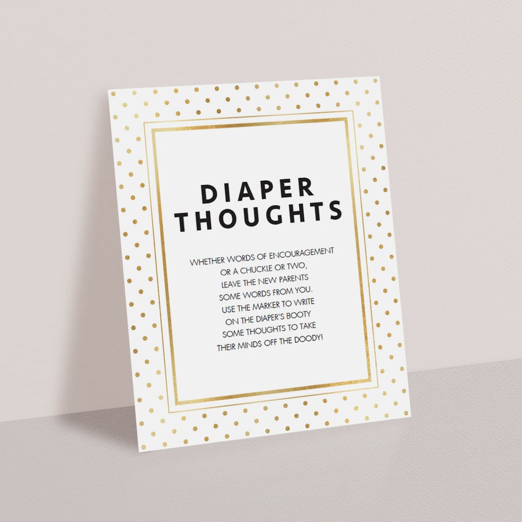 Instant download neutral baby shower game diaper thoughts by LittleSizzle