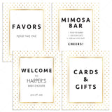 Printable Glitter Party Decor Package Gold by LittleSizzle