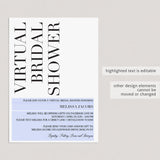 Virtual bridal shower invitation digital template by LittleSizzle