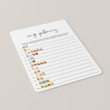 Minimalist Emojis Game for Wedding Shower Printable