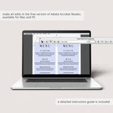 DIY menu cards dinner party gold theme by LittleSizzle