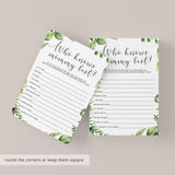 Who Knows Mommy To Be Best Baby Shower Game Printable