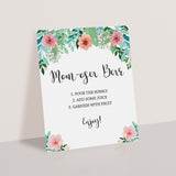 Girl shower momosa bar sign printable by LittleSizzle