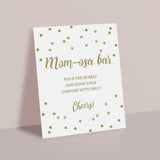 White and gold baby shower decorations printable momosa sign by LittleSizzle