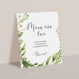 Baby Shower Momosa Bar Sign Printable Greenery