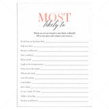 Whos Most Likely To Game Printable Rose Gold by LittleSizzle