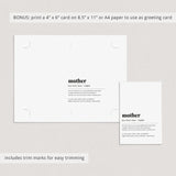 Mother Definition Print Instant Download