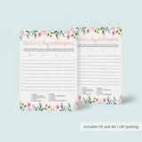 Floral Mother's Day Game for Zoom and To Print