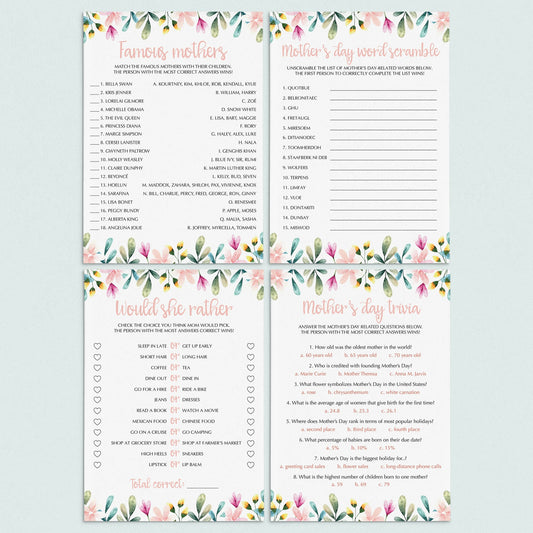 Mother's Day Party Games Virtual & Printable