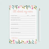 All About My Mom Mother's Day Printable by LittleSizzle