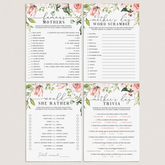 (Virtual) Mother's Day Games Bundle Instant Download by LittleSizzle