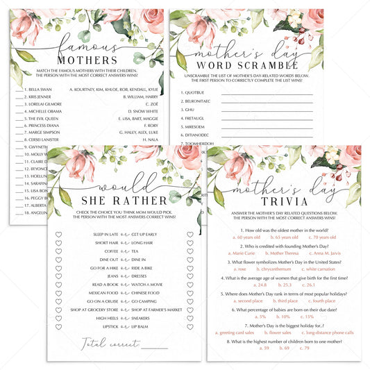 (Virtual) Mother's Day Games Bundle Instant Download by LittleSizzle