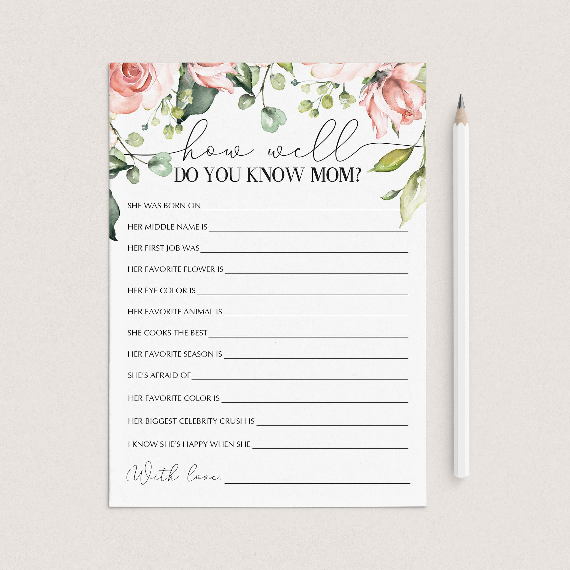 (Virtual) Mother's Day Activity How Well Do You Know Your Mom by LittleSizzle