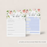 Mother's Day All About Mom Questionnaire Printable & Virtual