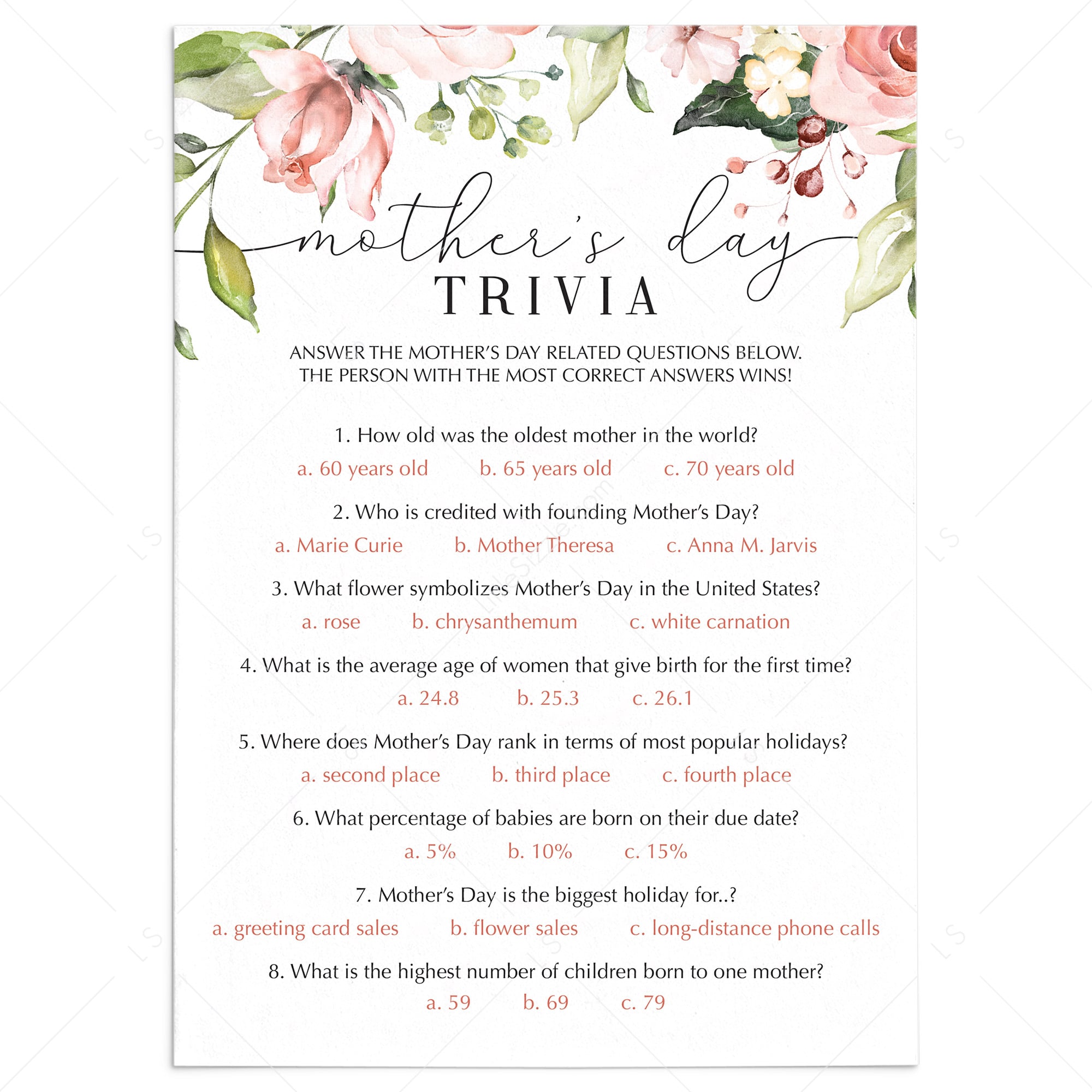 mother-s-day-trivia-game-printable-fillable-pdf-instant-download