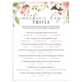 Mother's Day Trivia Game Printable & Fillable PDF by LittleSizzle
