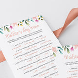 (Virtual) Mother's Day Quiz Instant Download