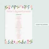 Word Scramble Game for Mother's Day Celebration