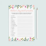 Word Scramble Game for Mother's Day Celebration by LittleSizzle