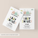 Scandinavian Mountains Baby Shower Invitation