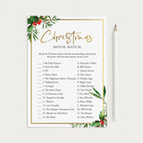 Greenery Christmas Game Movie Match Printable by LittleSizzle