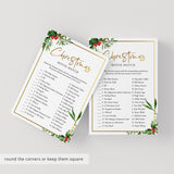 Greenery Christmas Game Movie Match Printable