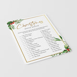 Greenery Christmas Game Movie Match Printable