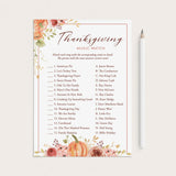 Thanksgiving Music Matching Game with Answers Printable by LittleSizzle