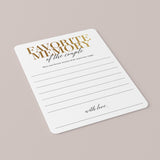 My Favorite Memory of the Anniversary Couple Gold Printable