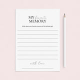 Printable Favorite Memory Of The Birthday Girl Card by LittleSizzle
