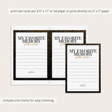 My Favorite Memory With The Retiree Cards Printable