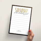 Share Your Favorite Memory Of The Birthday Girl Card Black and Gold Party