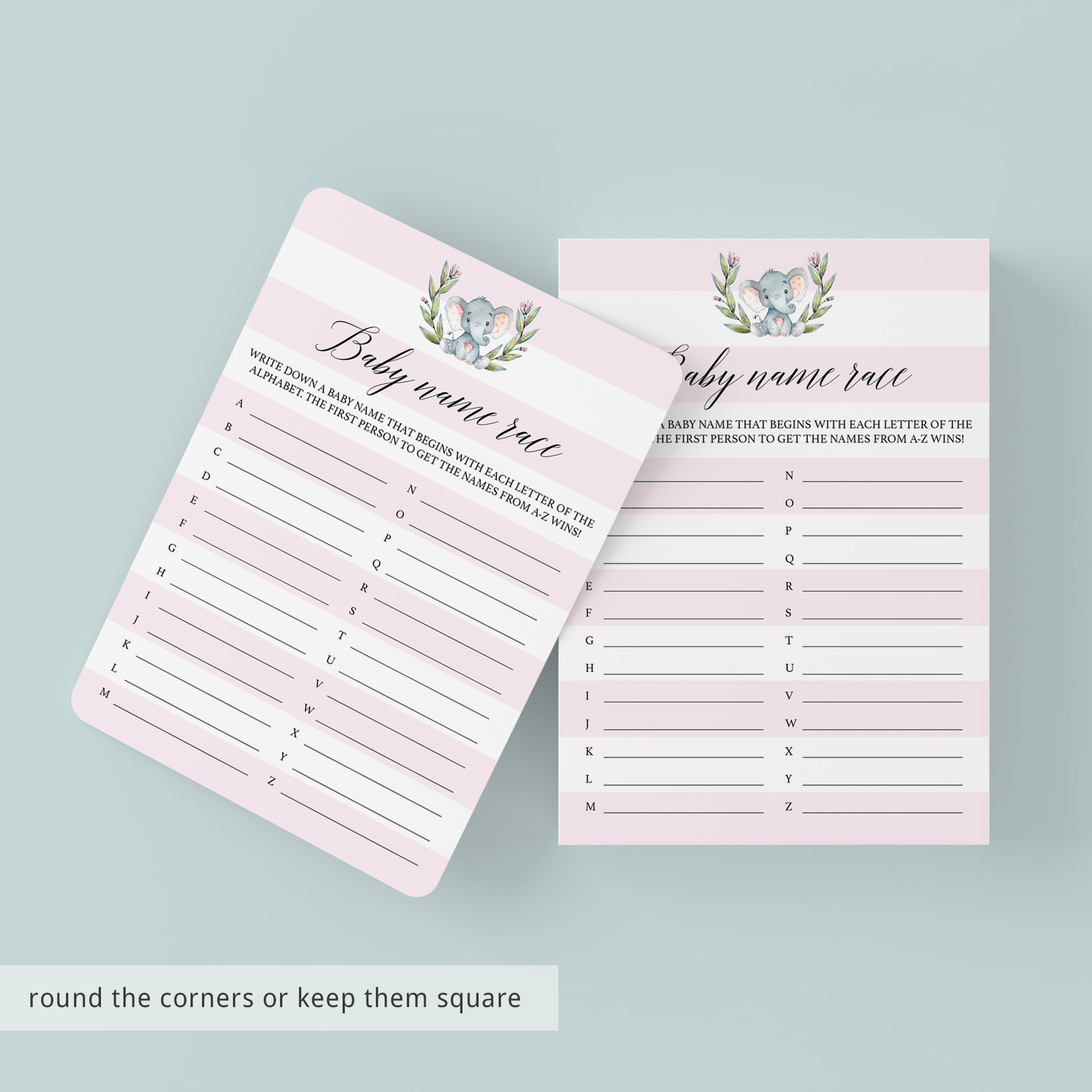 Baby elephant games for girl baby shower party by LittleSizzle