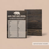 DIY bear baby shower game cards by LittleSizzle