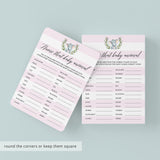 Girl Baby Shower Baby Animal Name Quiz Printable