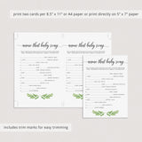 Would she rather baby shower game green leaves by LittleSizzle