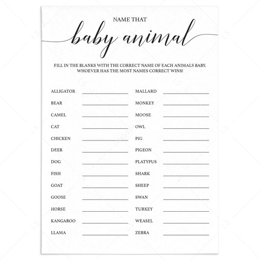 Name that baby animal game download by LittleSizzle