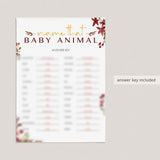 Autumn Themed BabyShower Game Name The Baby Animal Printable