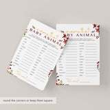Autumn Themed BabyShower Game Name The Baby Animal Printable