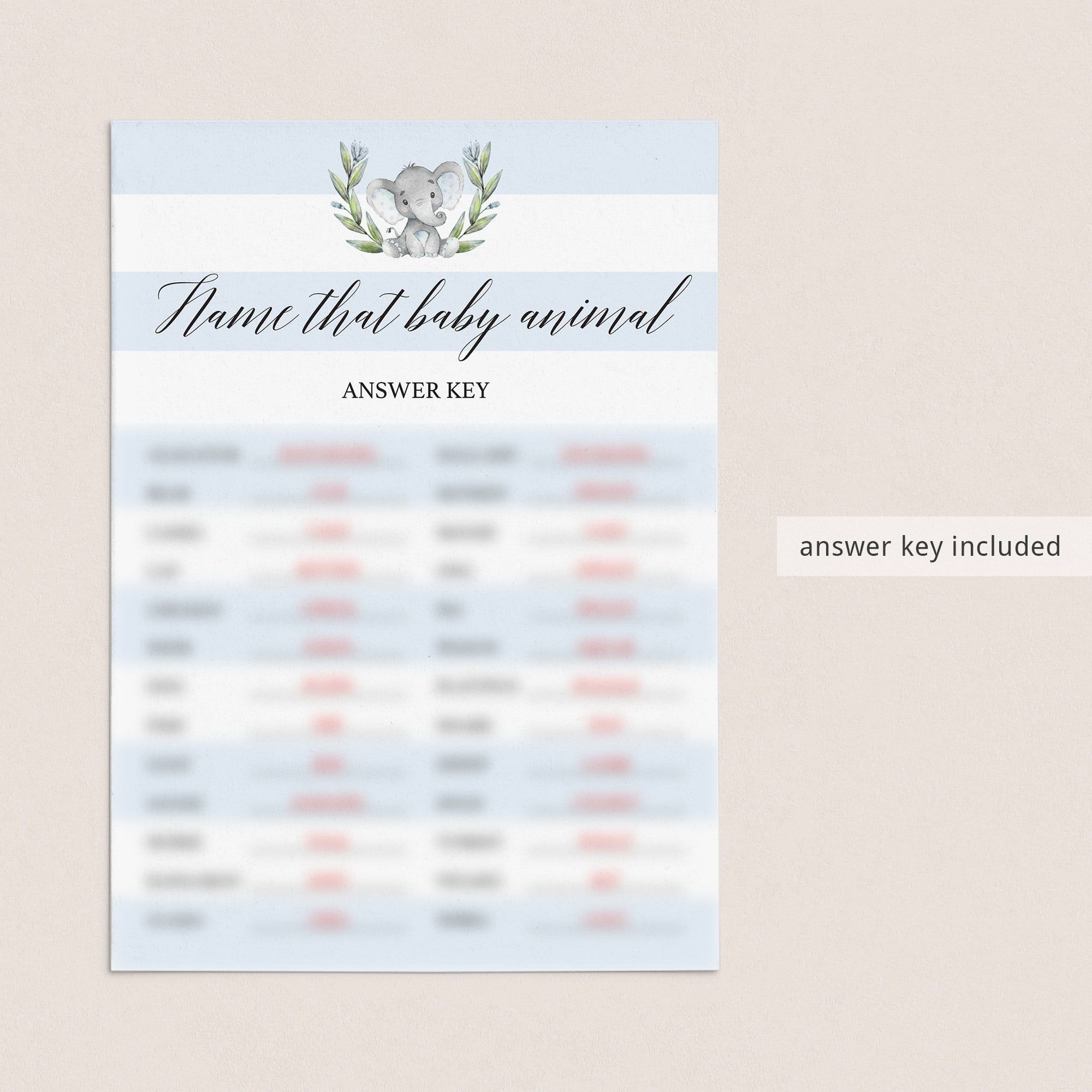 Baby shower games with answers name the animal baby by LittleSizzle