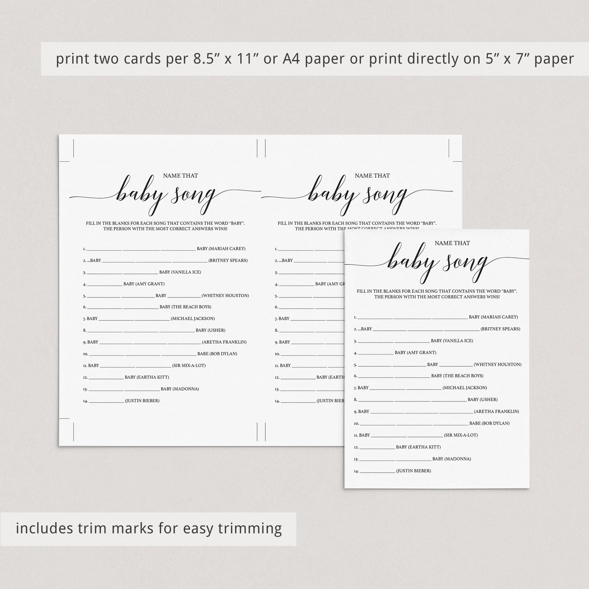 Name that baby tune baby shower game by LittleSizzle