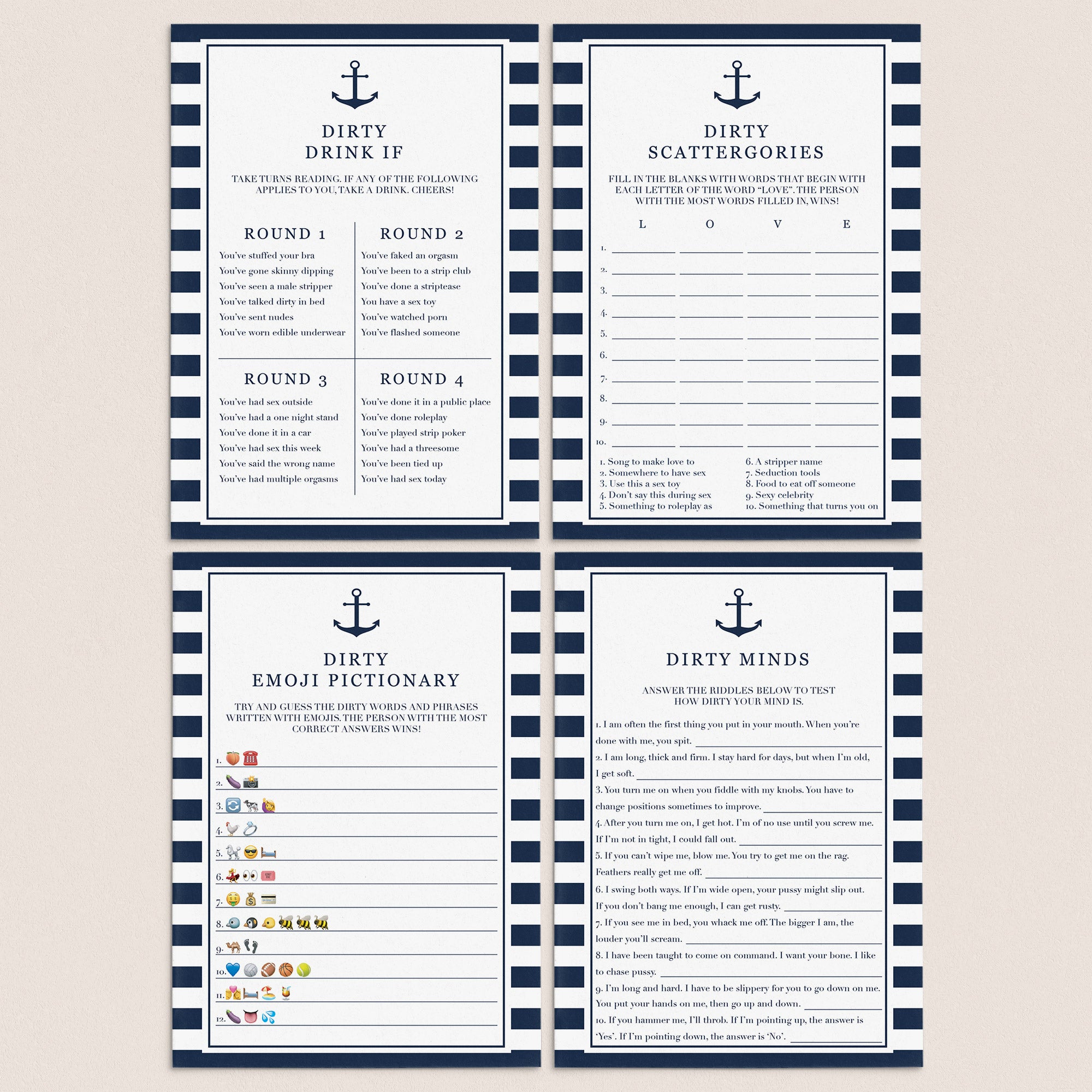 Nauti Party Games Bundle Digital Download by LittleSizzle