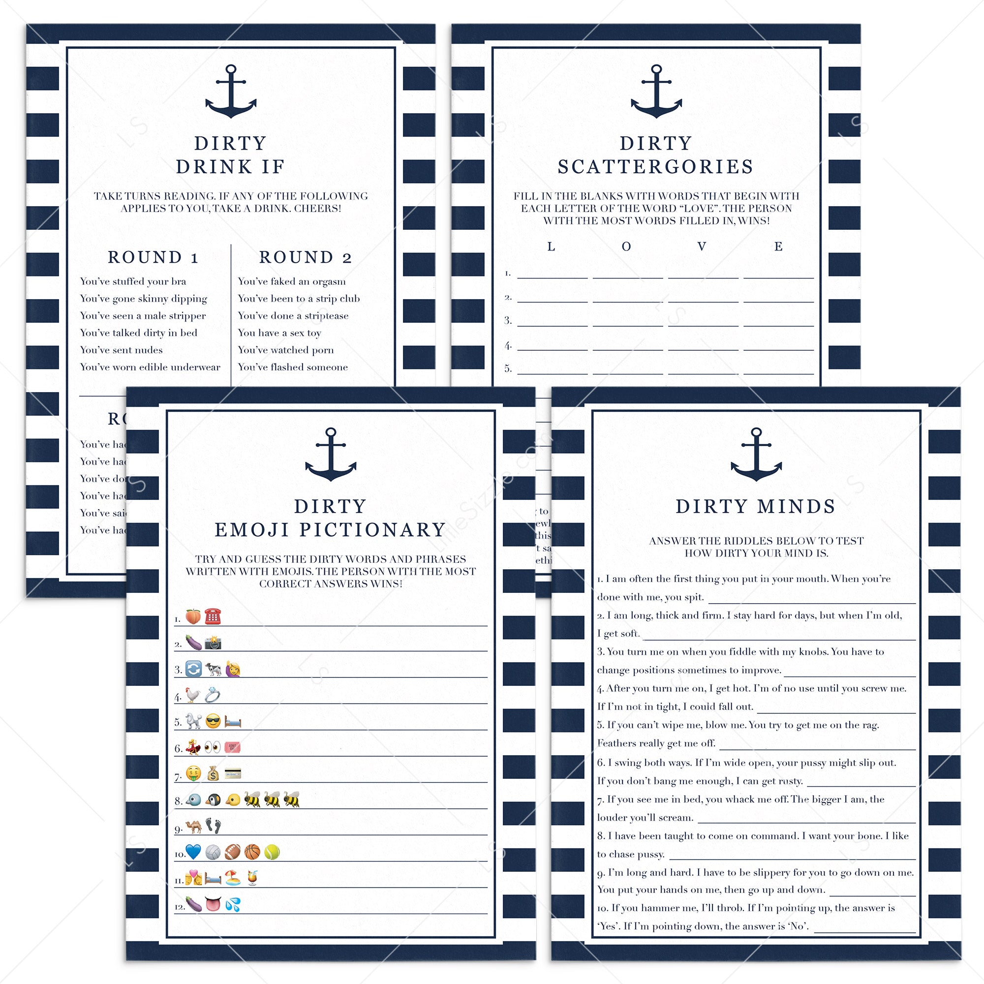 Nauti Party Games Bundle Digital Download by LittleSizzle