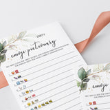 Bachelorette Party Emoji Pictionary Game Printable