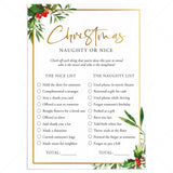Adult Christmas Naughty or Nice List Printable by LittleSizzle